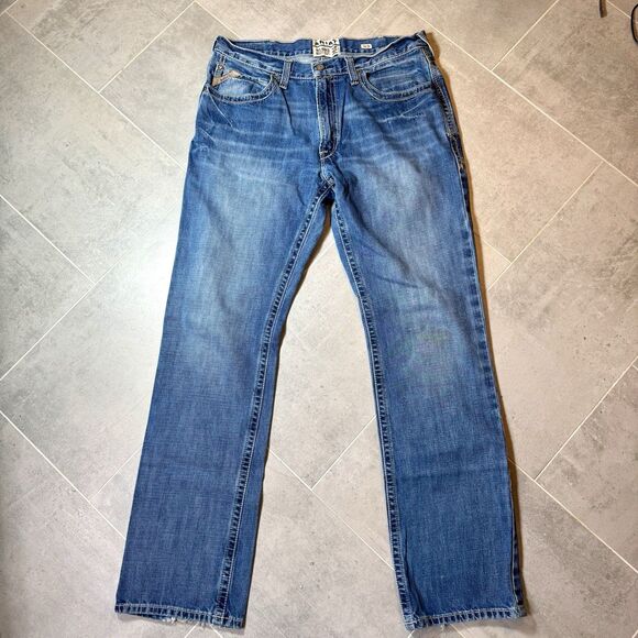 Ariat M4 Gulch Relaxed Boot Cut Jeans Men 36x36 Blue Cotton - Picture 5 of 16